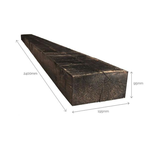 Snowdon Timber Treated Reject Black Sleeper (H) 95mm (W) 195mm (L) 2.4m
