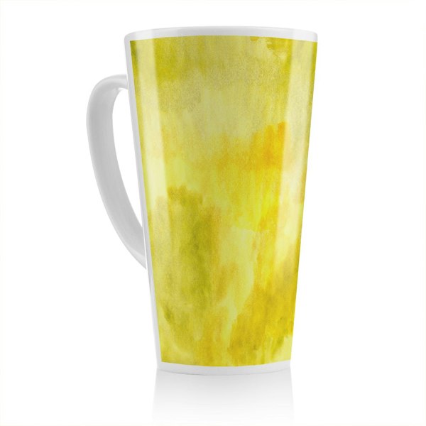 Benjamin Tate Design Yellow Watercolour Latte Mug