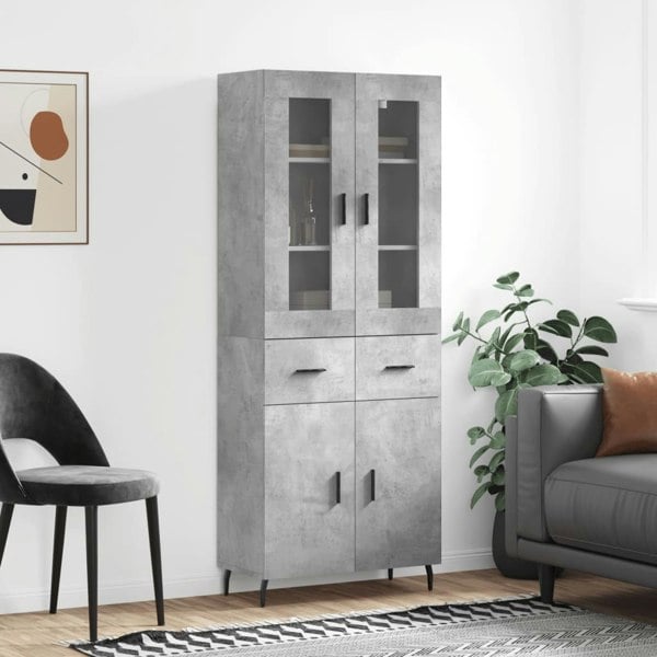 Berkfield Highboard Concrete Grey 69.5x34x180 cm Engineered Wood