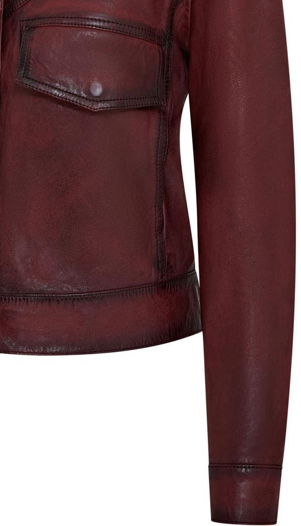 Infinity Leather Womens Retro Biker Leather Jacket - Kopervik
