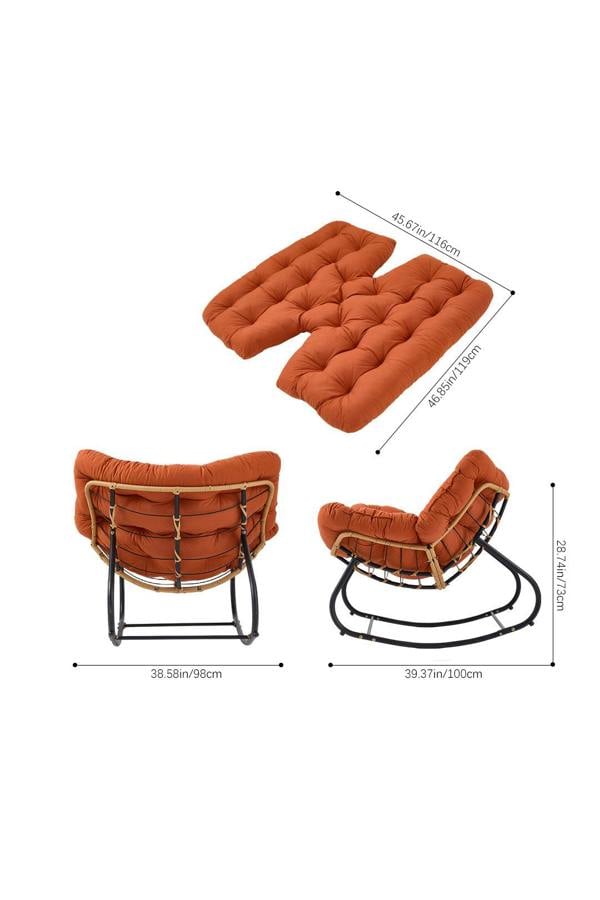 Living and Home Fleece Fabri Modern Rocking Chair with Cushion