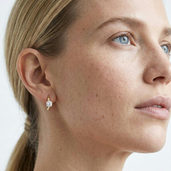 Uchi & Soto Shikaku Stone Huggie Hoop Earrings