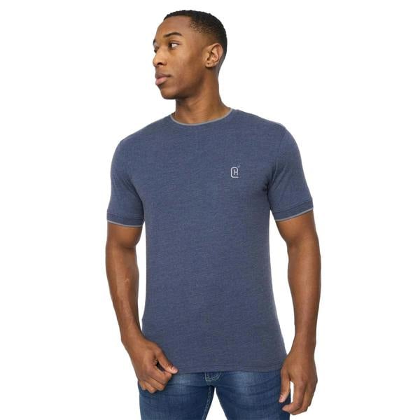 Crosshatch Mens Einstip T-Shirt - Navy Marl