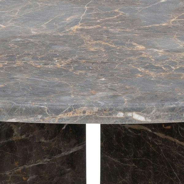 Furniture To Go Vega Round Coffee Table with Marron Marble Top 90cm