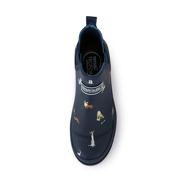 Regatta Womens Harper Dog Print Low Wellington Boots - Navy