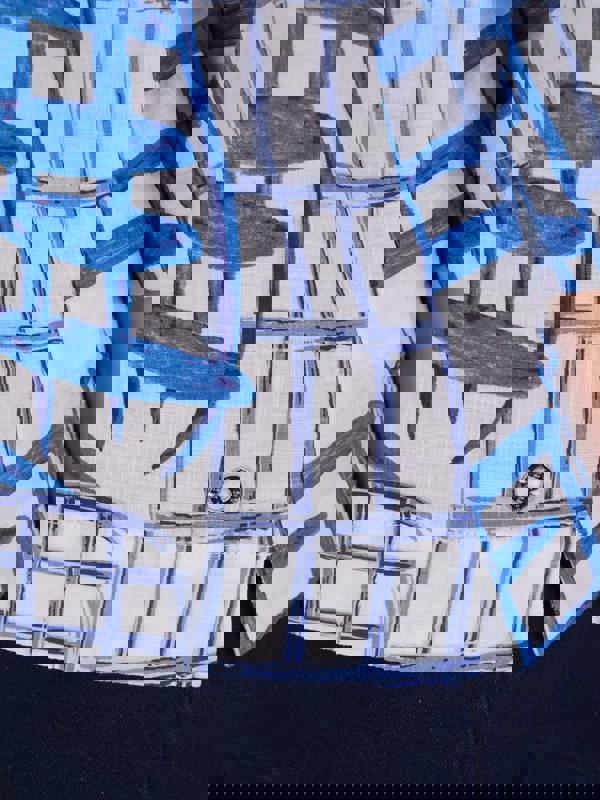 VIZ-A-VIZ Abstract Grid Print Top