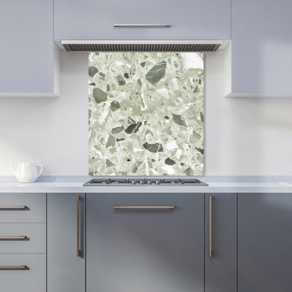 Warren Reed - Designer Sage Green And White Quartz Effect Kitchen Splashback