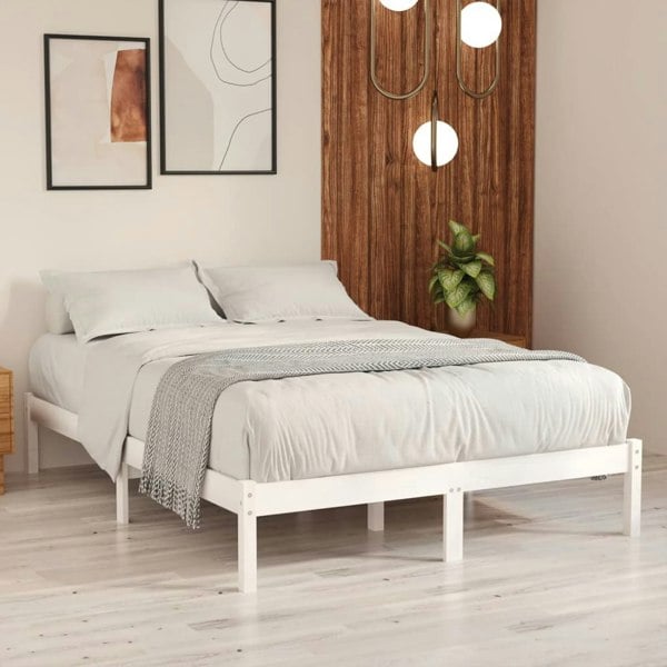 Berkfield Bed Frame White Solid Wood Pine 120x200 cm