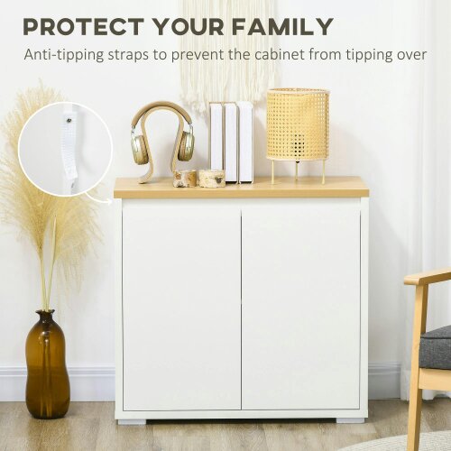 Wyld Haus Nofi Fael White and Natural Sideboard With Double Doors