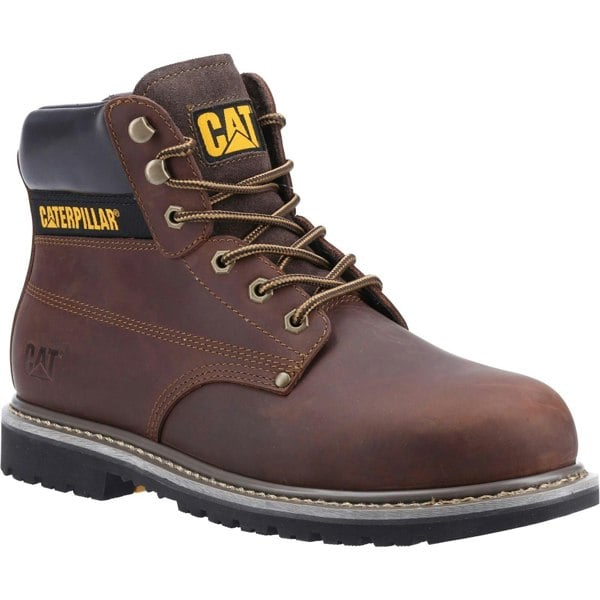 Caterpillar Mens Powerplant S3 Leather Safety Boots - Brown