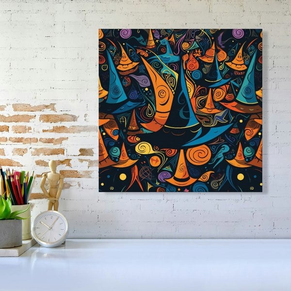 Warren Reed Imaginative Abstract Witches Hats Canvas