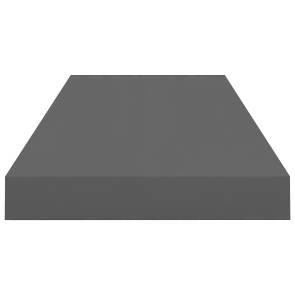 Berkfield Floating Wall Shelves 2 pcs High Gloss Grey 60x23.5x3.8 cm MDF