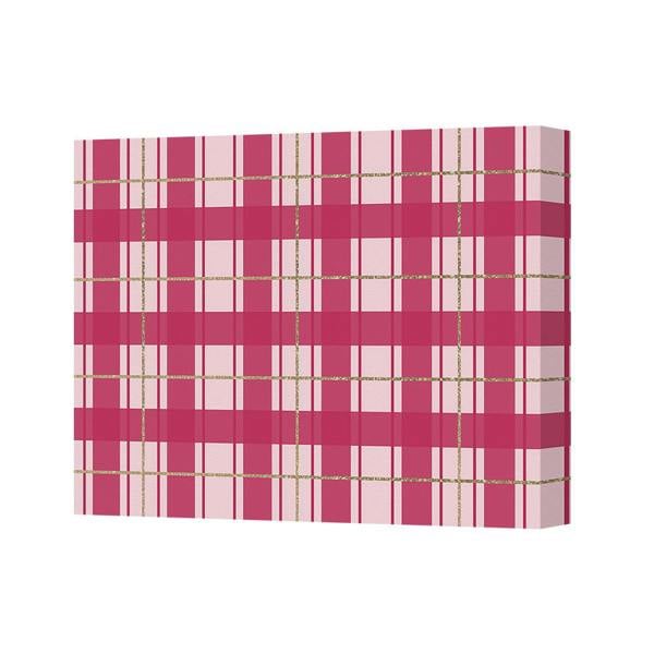 Benjamin Tate Design Canvas Wall Art Pink Plaid Pattern Canvas Print For Home Decor