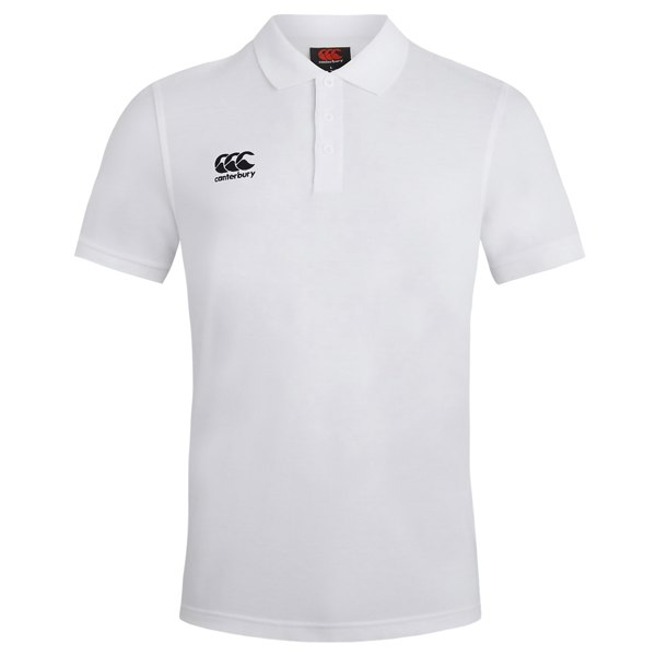 Canterbury Mens Waimak Short Sleeve Pique Polo Shirt - White