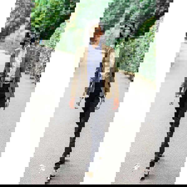 TruClothing TPW-20 - Women's Wool Blend Brown Dogtooth Tweed Blazer