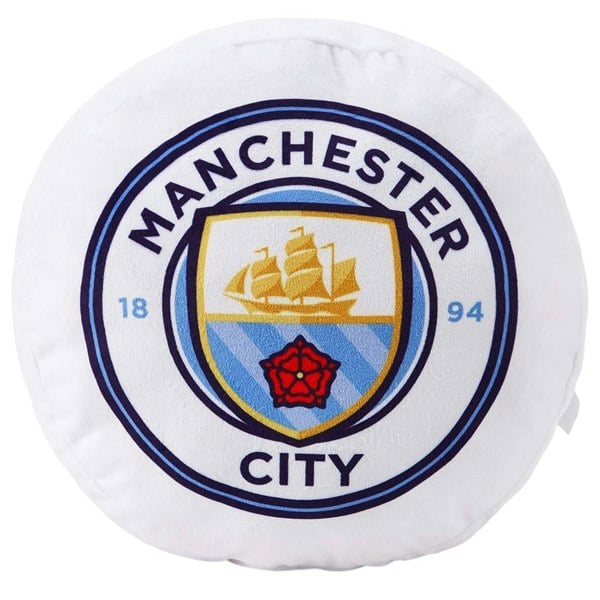 Manchester City FC Filled Cushion - White/Blue