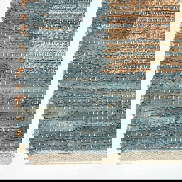 HOMESCAPES Veranda Grey and Nude Hemp Chindi Rug