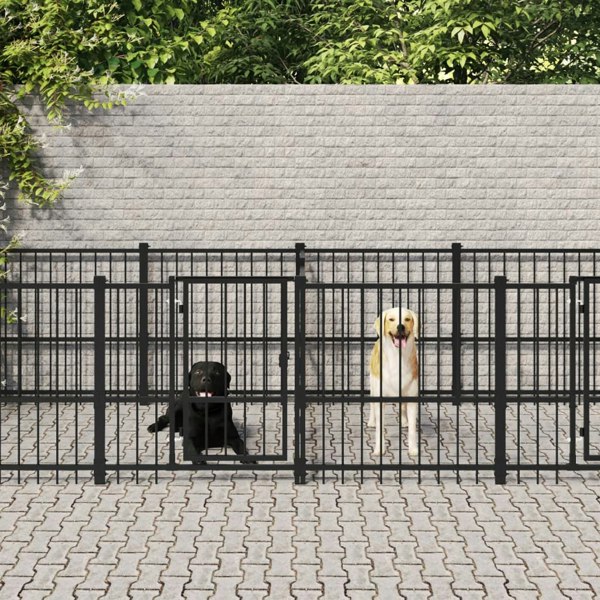 Berkfield Outdoor Dog Kennel Steel 15.02 m�__