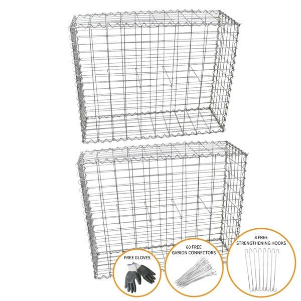 Monstershop Gabion Baskets 100 x 95 x 30cm / 2 Pack