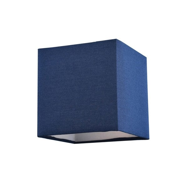 Contemporary and Stylish Midnight Blue Linen Fabric Square 16cm Lamp Shade Image 1