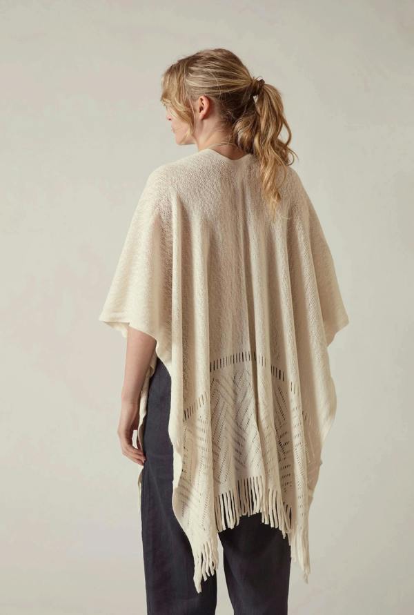 James Lakeland Cream Pointelle Knit Kaftan