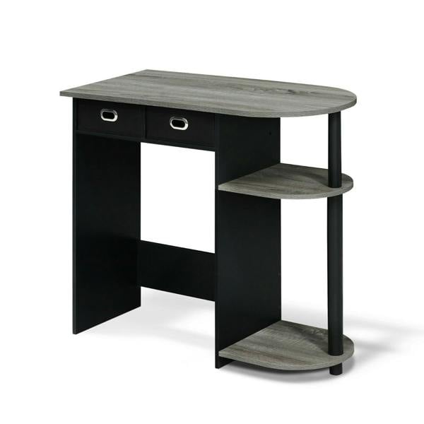 WALPLUS Go Green Home Laptop Notebook Computer Desk/Table, French Oak Grey/Black/Black Crafted for Practical Use and Stylish Living Spaces