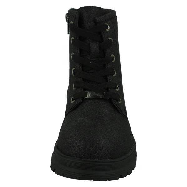 Pineapple Girls Pineapple Low Heel Lace Up Heart Glitter Boots with Inside Zip H4196