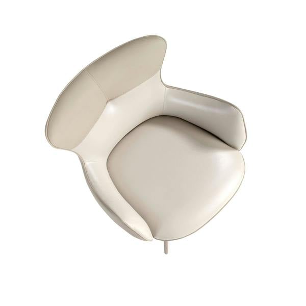 Angel Cerdá Swivel Chair in Off-white and Greige Leatherette 4203