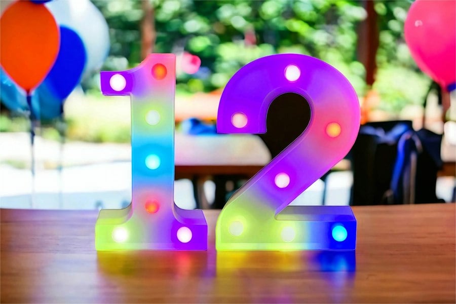 St Helens Battery Operated RGB Number With Remote Control Number 6