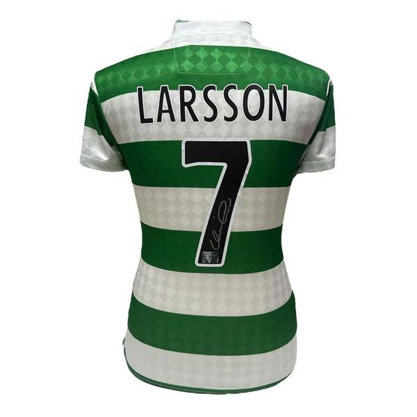 Unbranded Henrik Larsson signed Celtic Centenary retro shirt