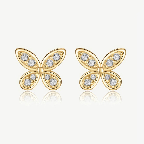 Small Butterfly Stud Earrings in 18k Gold or Silver