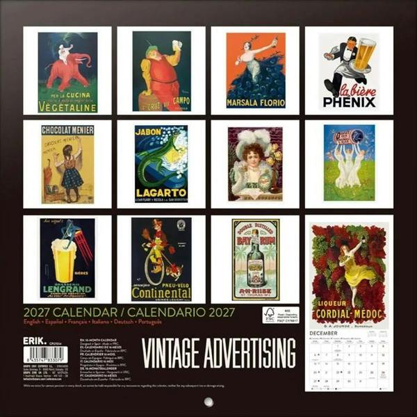 Vintage Advertising Calendar 2027, Wall Calendars, Month To View, Lifestyle, Gift