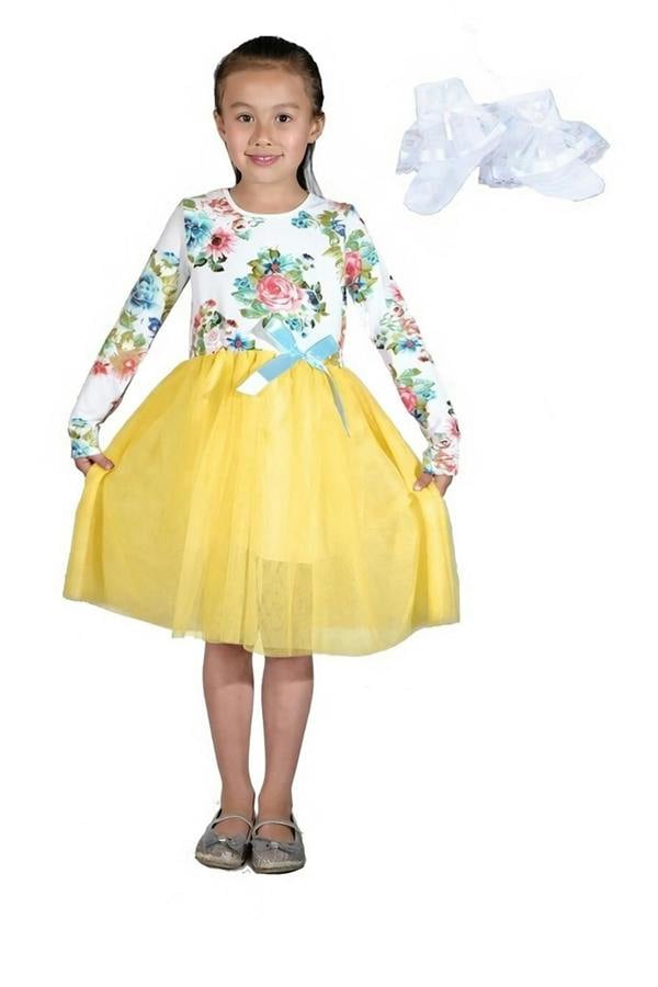 Cinda Floral Dress and Lace Socks