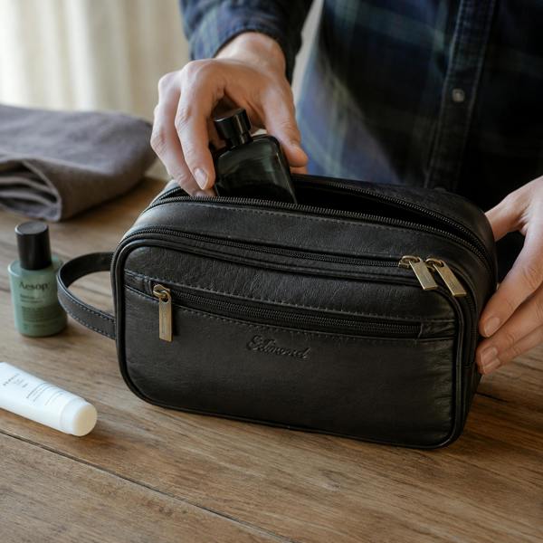 Ashwood Real Leather Toiletry Washbag: 2080
