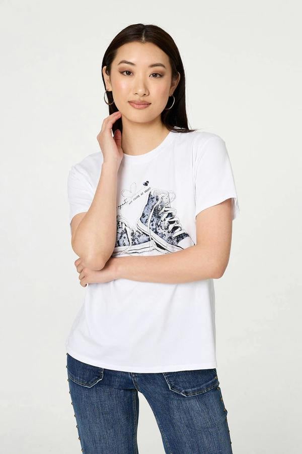 White | Graphic Print Short Sleeve T-Shirt