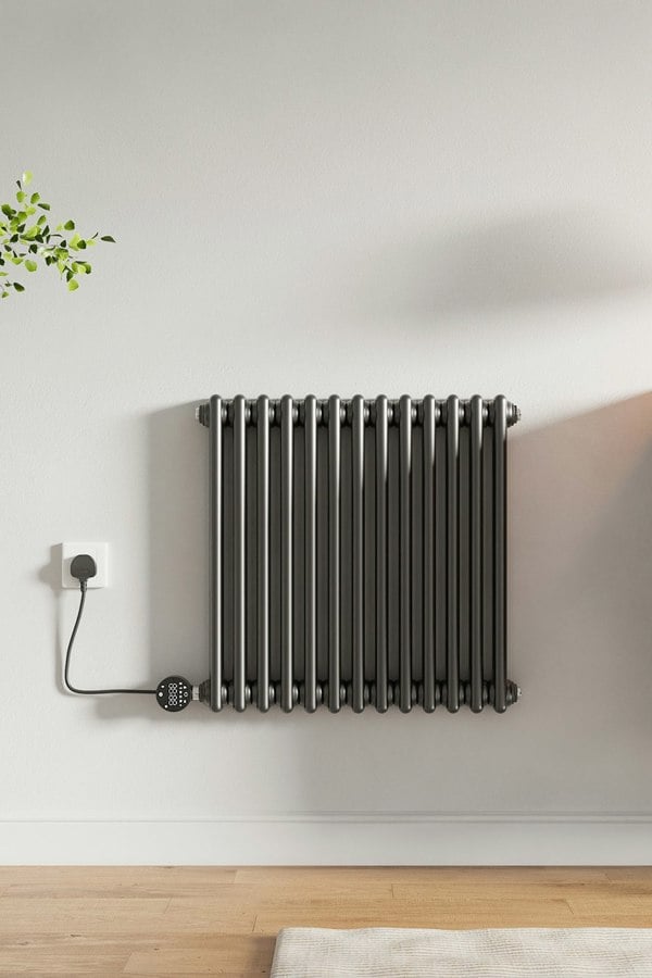 Living and Home Electric Radiator Wall Mounted WiFi Controlled 60.5cm x 60cm - Dark Grey