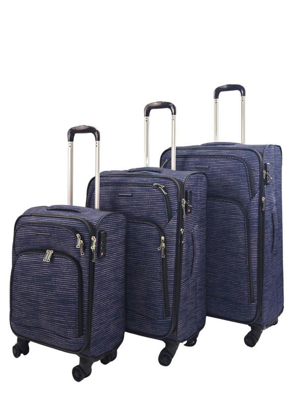 Eagle Luggage Lightweight Print Suitcases 8 Wheel Luggage Travel Soft Bags Set