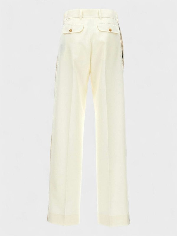 Palm Angels Knit Tape Suit Pants Butter White - Supplied FashionPalm Angels