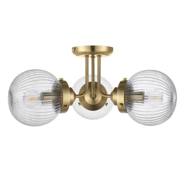 COSYLYTE Finley 3A Bathroom Ribbed Glass Ceiling Light