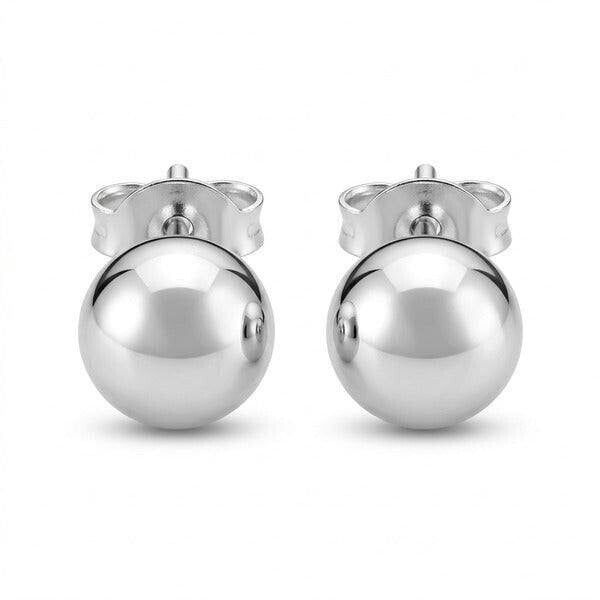 The Colourful Aura Pure Silver Solid Unisex Round Ball Minimalist Dainty Everyday Studs Earrings