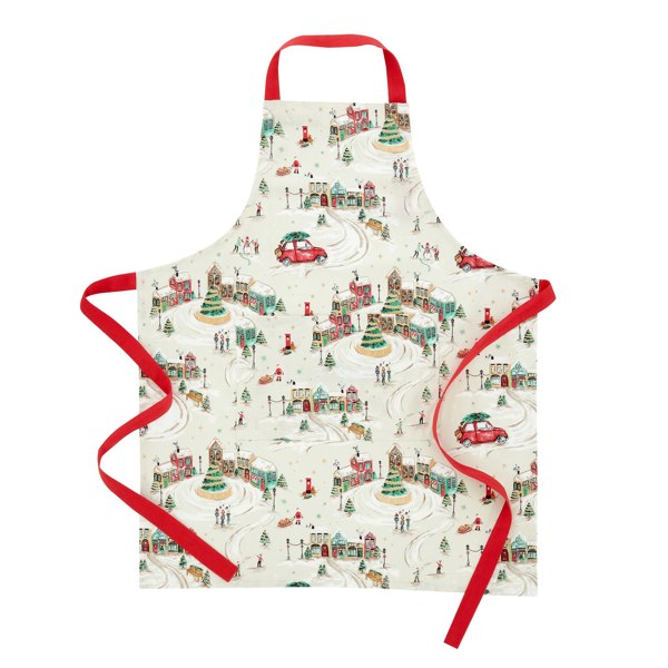 Catherine Lansfield Christmas Town Cotton Kitchen Adult Apron Natural
