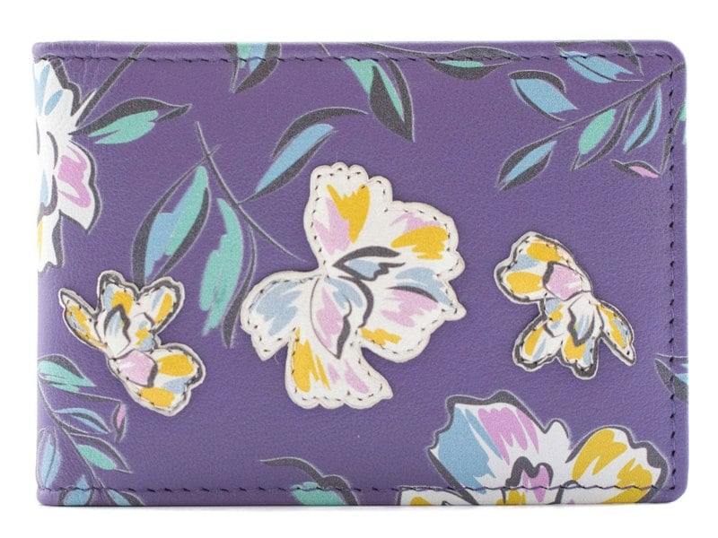 Mala Leather Zinnia RFID Floral Leather Card Holder