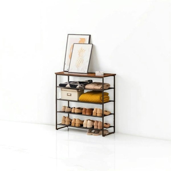 Modcraft 5-Tier Industrial Shoe Rack - Metal Frame Organizer