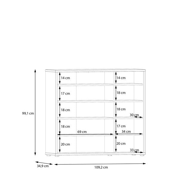 Furniture To Go Alice Springs Shoe Cabinet with 3 Doors Push-to-Open in Artisan Oak