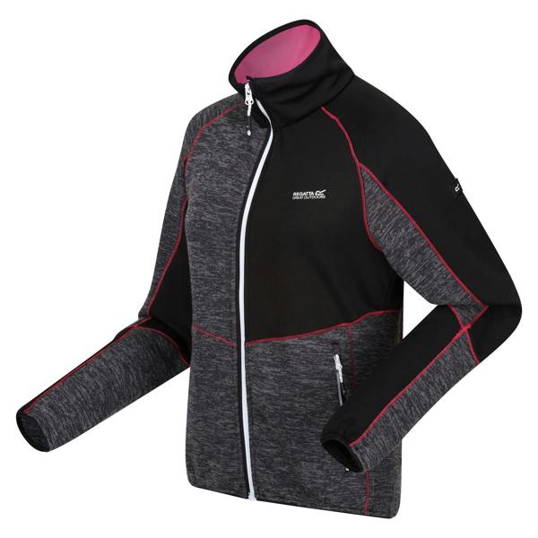 Regatta Womens/Ladies Lindalla VII Marl Full Zip Fleece Jacket - Seal Grey/Black - 