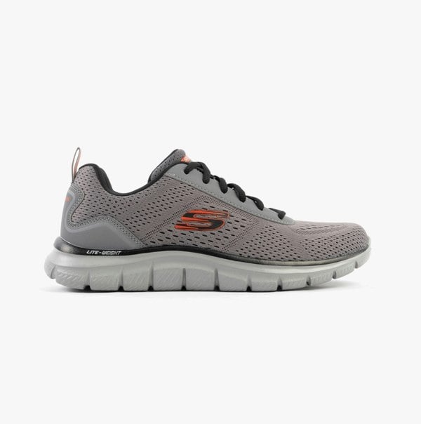 Skechers TRACK - LESHUR Mens Trainers Charcoal/Orange