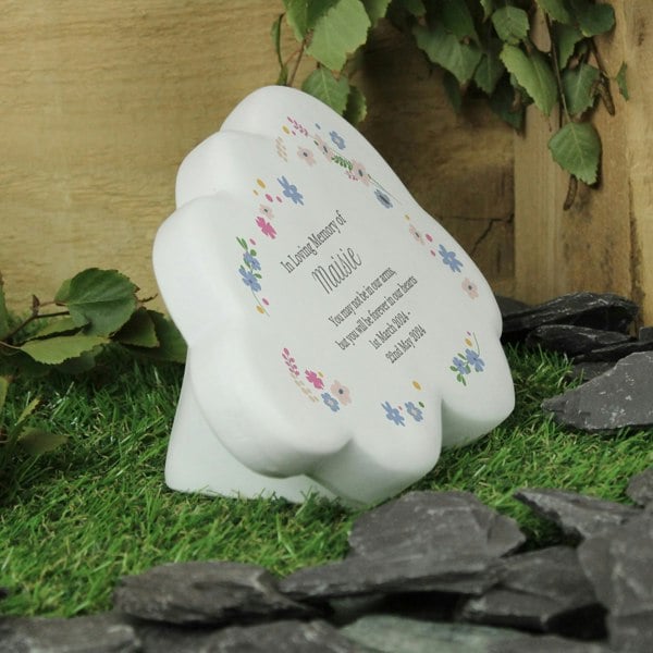 Personalised Memento Company Personalised Floral Resin Memorial Cloud