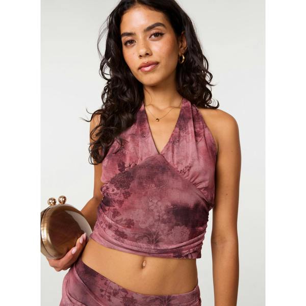 Pink Vanilla Moody Mesh Halter Top