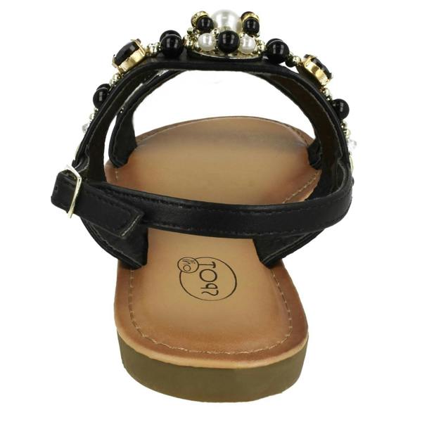 Spot On Ladies Spot On Jewelled Pearl Slingback Sandals F00116