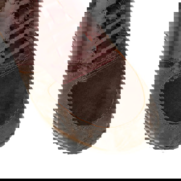 Embassy London San Francisco - Brown & Burgundy - Men's lace-up leather & suede trainer